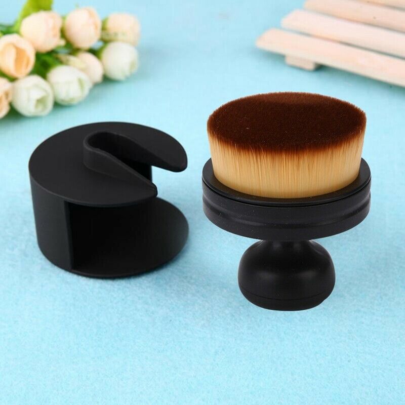 Round Seal Makeup Brush Short Handle Flat Face Foundation Concealer Powder  K4L8