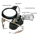 3.5X 12X Helping Hand Soldering Stand With LED Light Magnifier Magnifying Glass