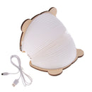 USB Rechargeable 2W Wooden Folding LED Night Light Folding Book Lamp Panda