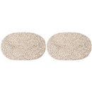 2 Pieces Of Corn Stalk Woven Placemat On The Table, Oval Table Mat, Natural