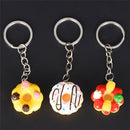 8 Pcs Doughnuts Keychain Pendant Bread Food Keyring For Souvenior Gift RR T!Q3C