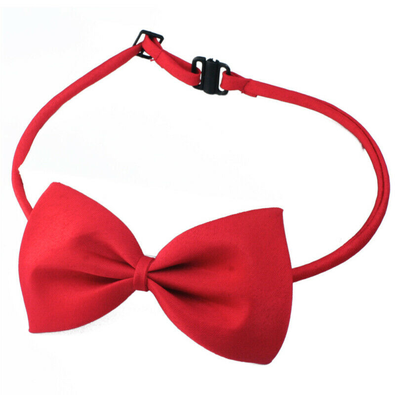 Charm Dog Cats Bow Tie Necktie Dog-Collar Dog Jewelry Clip On Collar Bow Tie Red
