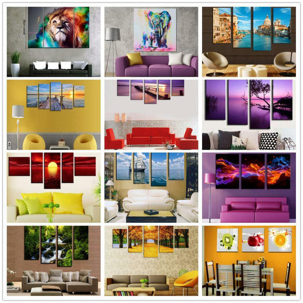 Home Decor Wall Artwork Painting on Canvas Picture Lion Animal No Frame