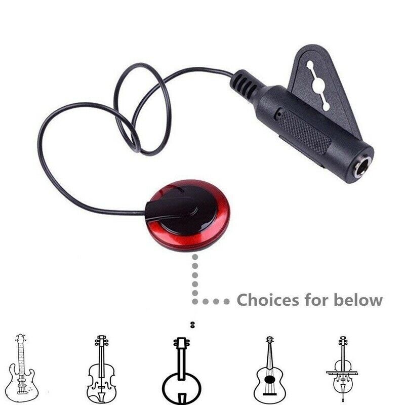 2Pcs Piezo Contact Microphone Mic Pickup for Guitar Violin Banjo Mandolin U