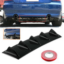 Shark Fin 5 Wing Lip Diffuser 23"x 6" Rear Bumper Chassis Black ABS Univer FT