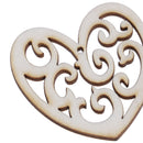 10PCS Heart Pattern Wooden Scrapbooking Craft Handmade DIY Accessory Decorati OZ