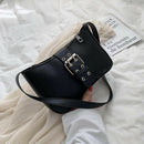 Women PU Leather Totes Handbags Solid Travel Shopping Shoulder Bags (Black) A