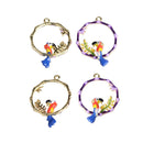 4pcs Bird Garland Charms Pendant DIY Jewelry Findings Gifts hair Accessory