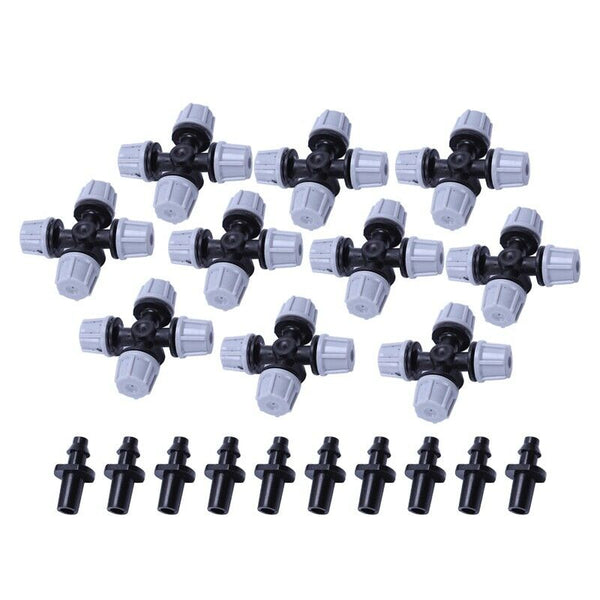 Greenhouse Humidifier Plant Misting Cross Atomizing Nozzle Sprinkler Tee (1