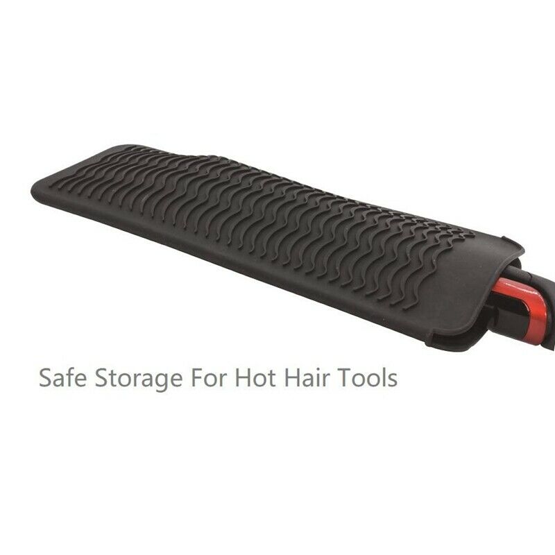 Black Resistant Silicone Mat Pouch for Flat Iron, Curling Iron,Hot Hair Too O1Q6