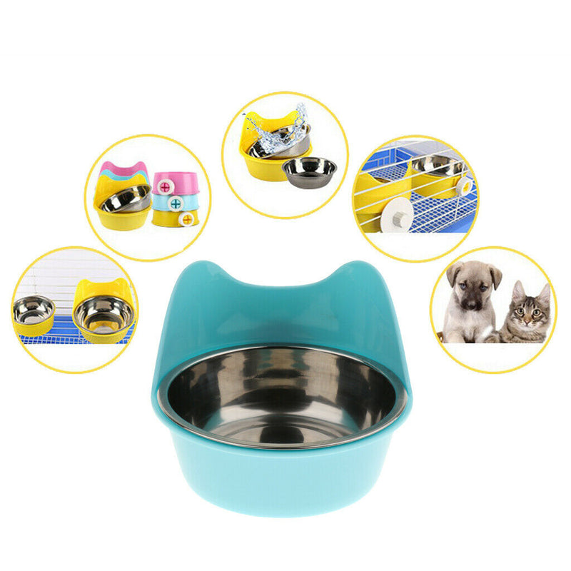 Hanging Pet Feeder Bowl Removable Stainless Steel Cage Hanging Water Bowl