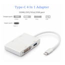 USB C To HDMI VGA Adapter HDMI / VGA / DVI / USB 2.0 Port + USB C Port Converter