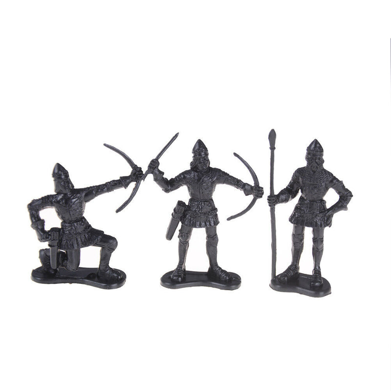 28pcs/set Knights Warrior Horses Medieval Soldiers Figures MiniModel ToyGift FT
