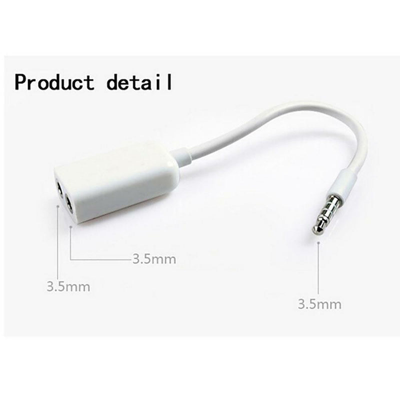 Couples 3.5mm Jack 1 Male to 2 Female Audio Headphone Earphone Splitter Line