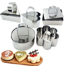 10 Pcs/Set Stainless Steel Cake Ring Square Dessert Mousse Mold with Pusher