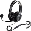 USB Computer Headset with Boom Mic Over Ear Headphones for Laptop Desktop A