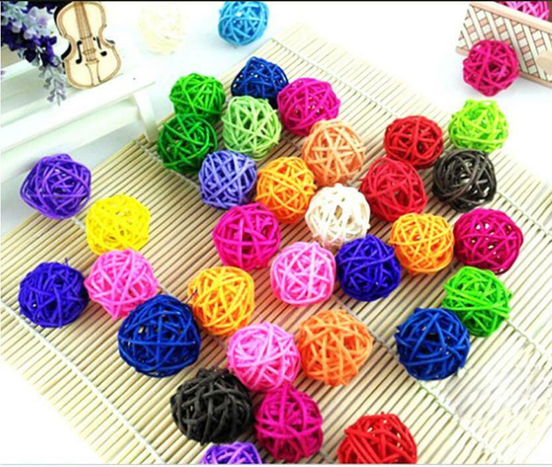 Rattan Pet Bird Parrot Claw Chew Toys Birds Swing Ball Cage Parakeet 20 XL ES