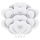 50Pcs Pocket Paper Fans Folding Handheld Fan Heart Shape For Wedding Party  V8P8