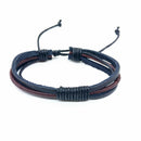 Vogue Leather Wrap Braided Wristband Cuff Punk Men Women Bracelet Bangle ZKR