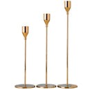 3Pcs/Set Chinese Style Metal Candle Holders Simple Golden Wedding Decoratio