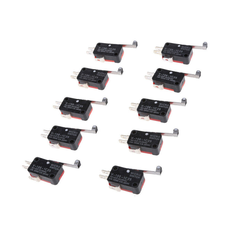 Momentary Lever Roller Micro Switch SPDT (Pack of 10Pcs)