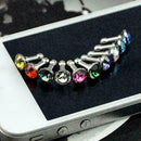 10x Bling Diamond Mixed Crystal 3.5mm Earphone Jack Anti Dust Plug Cap Stop L9Y3