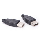 10x USB2.0 Type-A Plug 4-pin Male Adapter Connector jack&Black Plastic Cover Bj
