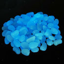 Bag of 100pcs Man-made Glow in Dark Pebbles Stone f/ Garden Walkway Sky Blue