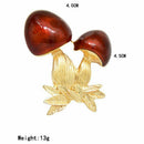Enamel Red Cute Mushroom Brooches for Women Men's Zinc Alloy Plants Banquet