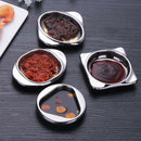 Metal Seasoning Dish Vinegar Sugar Spice Dipping Bowl Appetizers Plate Oval