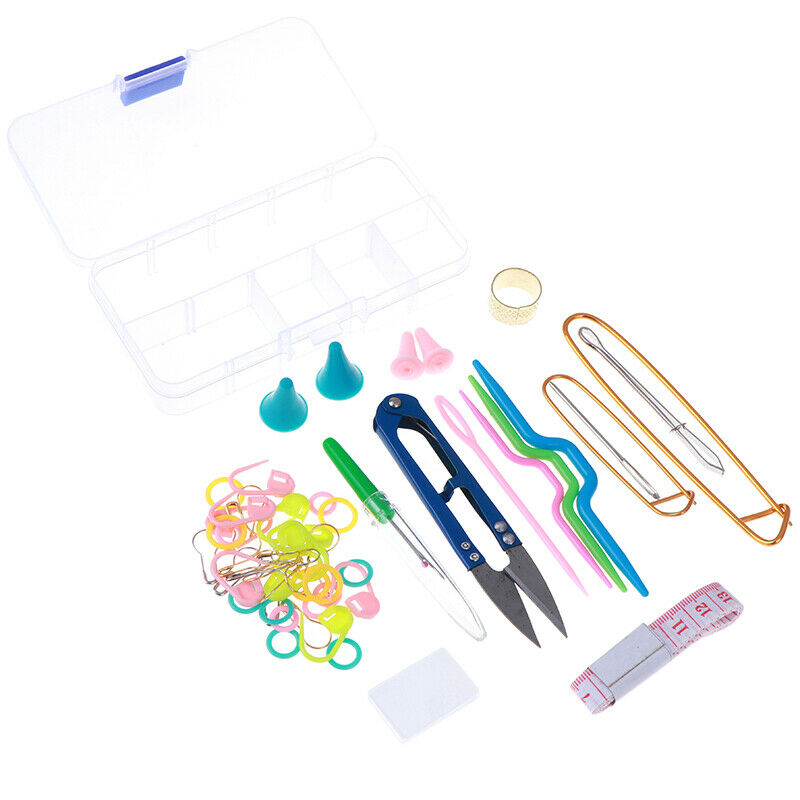 1 Set Knitting Tools Crochet Needle Hook Accessories Weave w/Case Box Yarn S Bj