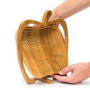 Wooden Collapsible Apples Shape Basket Kitchen Fruits Vegetable Storage Bas M3Y1