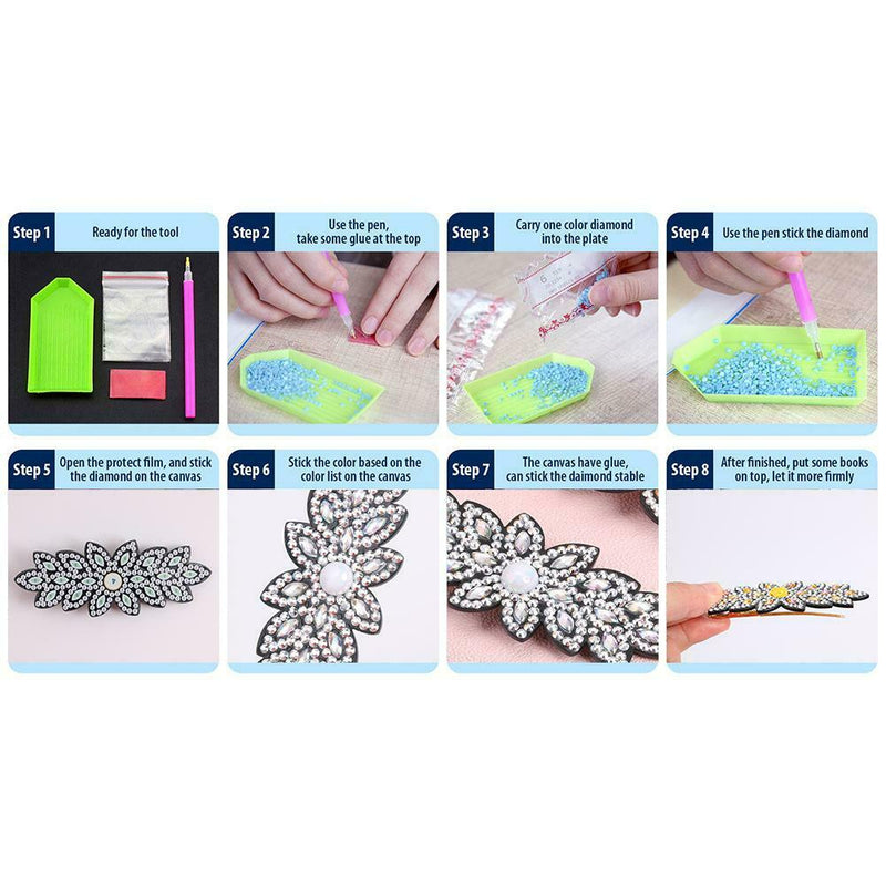 3pcs Butterfly Rhinestone Hair Clip DIY Crystal Bowknot Barrettes (Style 1)
