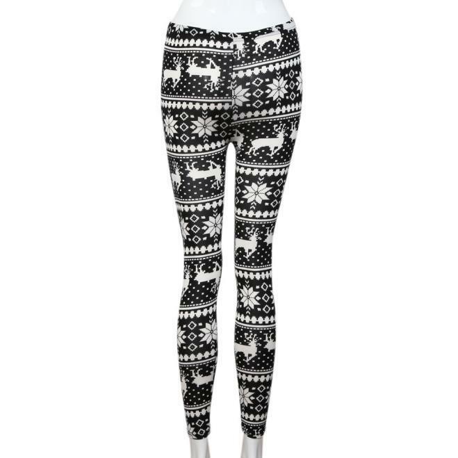 Women's Elasticity Skinny Tribal Printed Stretchy Ladies Casual Pants Leggings