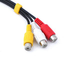 1Pc 3.5mm mini aux male stereo to 3 RCA female audio video AV adapter cableO Gn