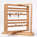 Earrings & Jewelry Organizer Stand Holder Display Rotating Natural Wood for