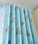 100x250cm Owl Pattern Black-ou Cloth Curtain Drapes Living Room Bedroom Blue