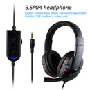 3.5mm Wired Gaming Headset Headphones with Mic for PS4 Xbox One PC (Red)