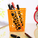 4Pcs Plastic Hollow Square Pencil Holder Pen Pot Office Desk Organizer Container