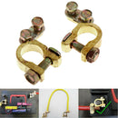 2Pcs 1.85"x1.65" Terminal Clamp Clip Brass ConnectorReplacement Auto Car Battery