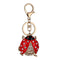 Cute Ladybug Pendant Key Chain Rhinestone Hangings Ring Bag Phone Decor Deluxe