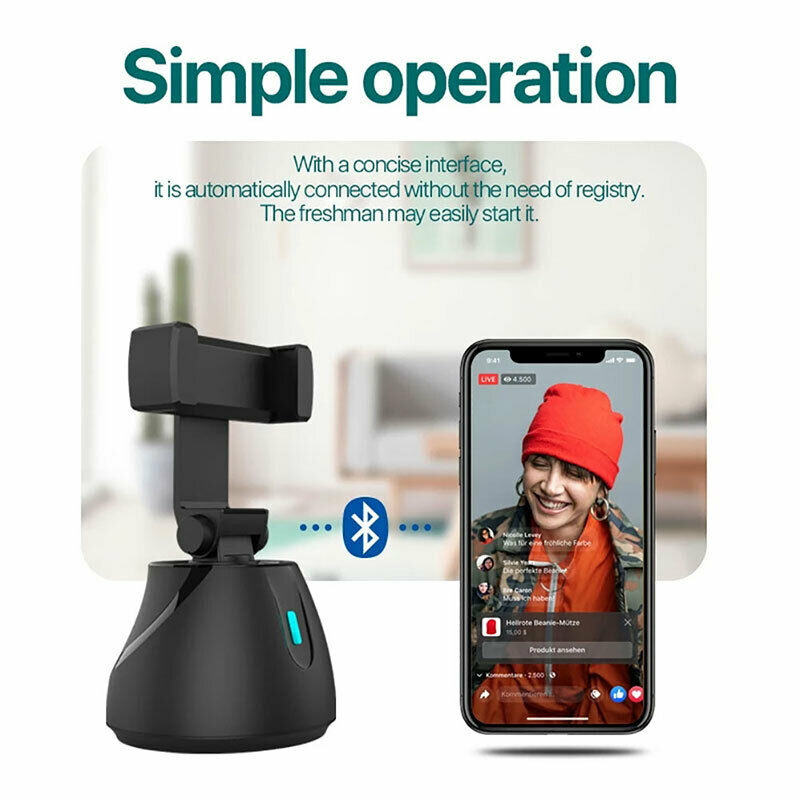 Camera 360 Smartphone Auto Tracking Smart Shooting Phone Holder Selfie Stick_kz