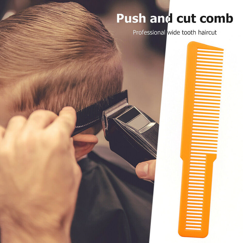 Hairdressing Carbon Anti-static Comb Wide Tooth Hair Clipper Comb (Orange) A
