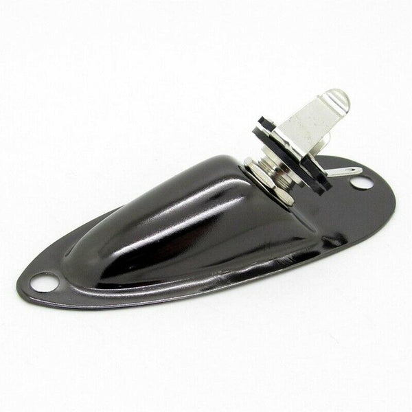 Black Boat Style 1/4inch Guitar Pickup Output Input Jack Plug Socket For Fd