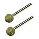 2xDiamond Grinding Head Shank Carving Tools Round 46 Grit12/10mm