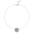 Invisible Transparent Fishing Line Link Chain Zircon Pendant Choker Necklace M&O