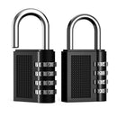 Combination Security Padlock, 4 Digit Resettable Code Lock, Black Pack of 2 O4P1