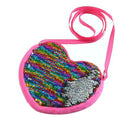 Sequin Heart Shoulder Handbags Flannel Women Kid Crossbody Bag (Multicolor)