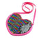 Sequin Heart Shoulder Handbags Flannel Women Kid Crossbody Bag (Multicolor)