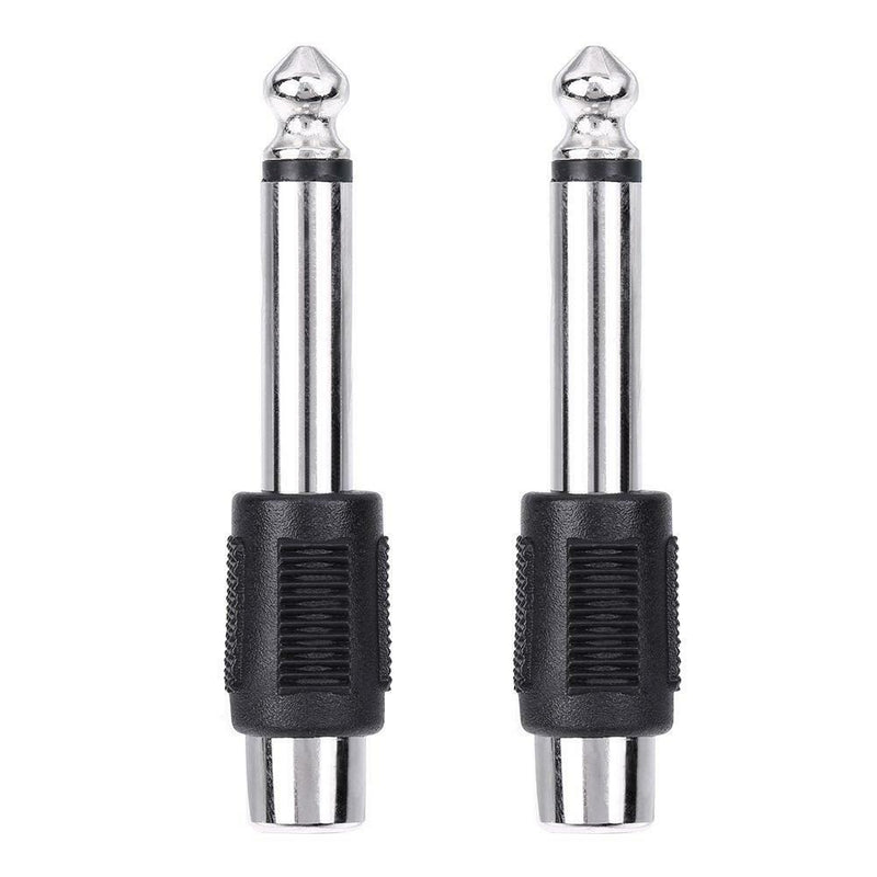 4pcs RCA/AV Female to 6.35mm 1/4 Inch Male Mono Audio Adapters Connecters A